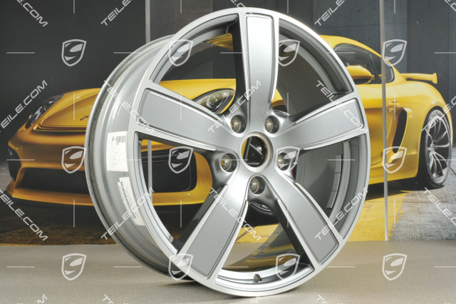 20" Felgensatz Carrera Sport, 8,5J x 20 ET57 + 10,5J x 20 ET47, Platinsilber Metallic