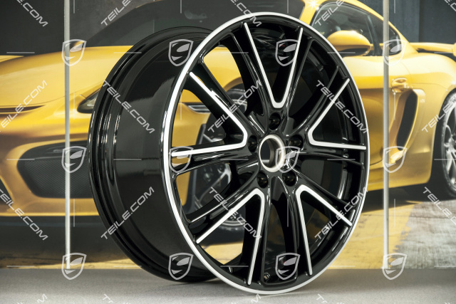 21-inch wheel rim set Panamera Exclusive, 9,5J x 21 ET71 + 11,5J x 21 ET69, black high gloss