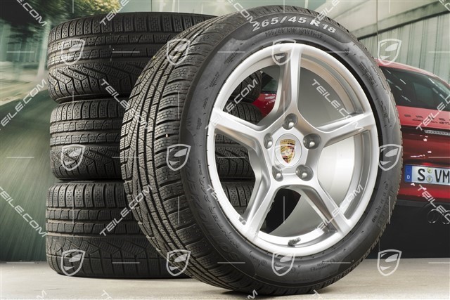 18" Boxster winter wheels set, rims 8J x 18 ET57 + 9,5J x 18 ET49, Pirelli Sottozero II winter tires, with TPMS