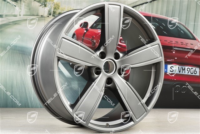 22-inch wheel rim set, Cayenne Sport Classic, 10J x 22 ET48 + 11,5J x 22 ET61, Platinum satin-matt