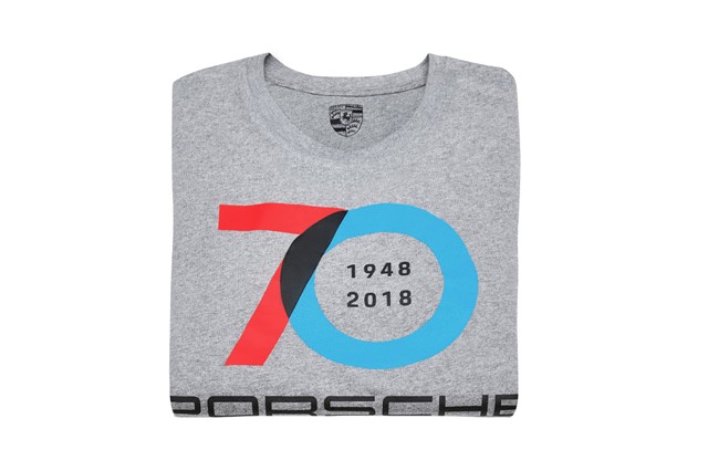 70 Years Porsche, Collector's T-Shirt No. 12, Unisex, light grey melange, L 50/52