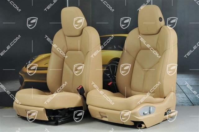 Seats, el. adjustment, leather, Luxor Beige, set (L+R)
