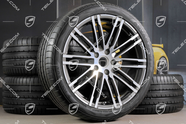 21-inch summer wheels set Turbo III, rims 10J x 21 ET50 + NEW Yokohama summer tyres 295/35 R21, with TPMS