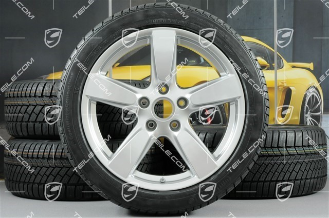 19" winter wheel set "Cayman S", rims 8J x 19 ET57 + 9,5J x 19 ET45 + winter tyres Continental WinterContact TS 830P 235/40 R19 + 265/40 R19, without TPMS