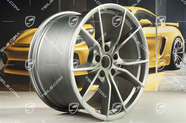 20-inch wheel rim set Carrera S IV, rims 8,5 J x 20 ET49 + 11,5 J x 20 ET56, Platinum Satin Matt