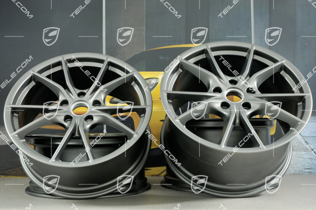 20" Komplet felg Carrera S III, 8,5J x 20 ET51 + 11J x 20 ET52, platynowy półmat satyna