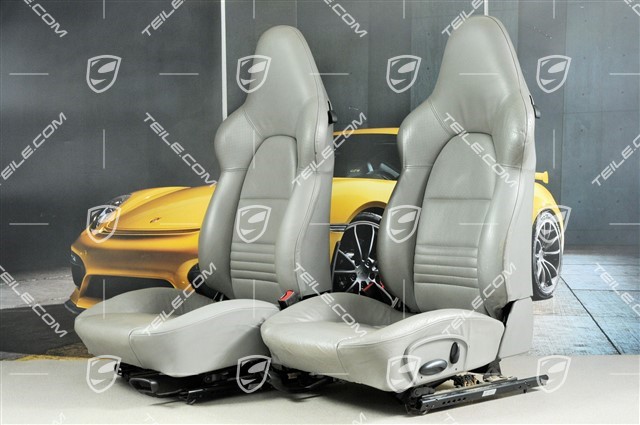 Sport seat (broad), manual adjustment, heating, leather, graphite grey, set L+R