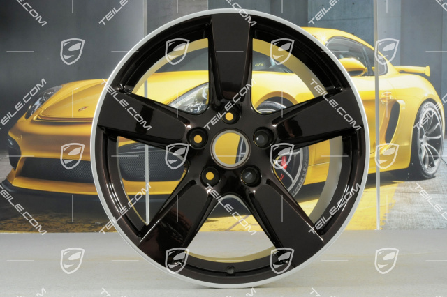 19-inch Cayman S wheel set, 8J x 19 x ET 57 + 9,5J x 19 x ET 45, rims spokes in Mahogany Metallic