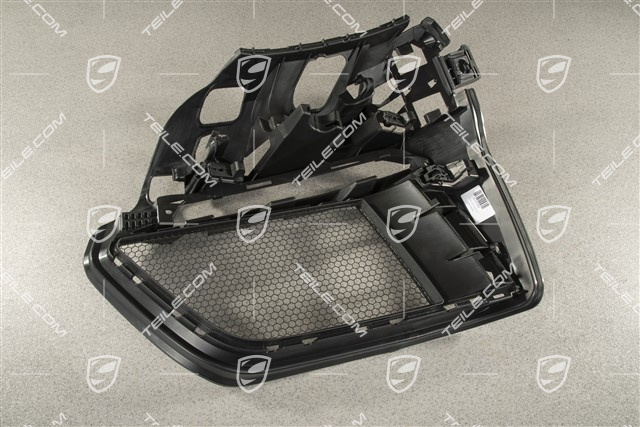 Front bumper retainer frame / grille / vent, lateral, Spyder, Black matte, R