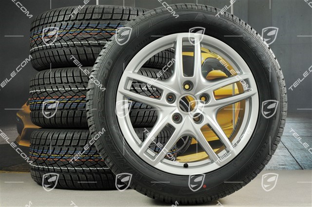 19-inch Cayenne Turbo winter wheel set, wheels 8,5 J x 19 ET 59 + NEW Dunlop winter tyres 265/50 R 19 110V XL M+S, with TPMS