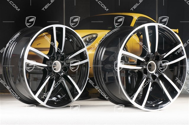 20-inch Cayenne Sport wheel rim set, 10,5J x 20 ET64 + 9J x 20 ET50, wheels stars in black