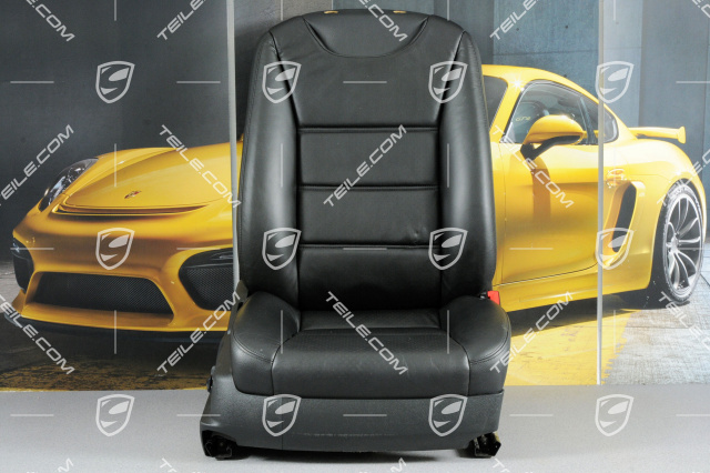 Seat, elect. adjustment, heating, lumbar, leather, black, damage, R