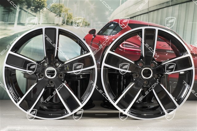 22-inch wheel rim set, Cayenne Sport Classic, 10J x 22 ET48 + 11,5J x 22 ET61, black high gloss