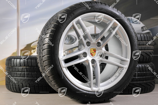 19" Winterräder Satz Carrera, Felgen 8,5J x 19 ET54 + 11J x 19 ET48 + Winterreifen 235/40 R19 + 295/35 R19, mit RDK-Sensoren