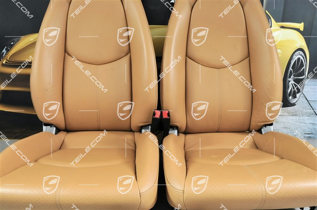 Seats, manual adjustable, leather, Sand Beige, set (L+R)