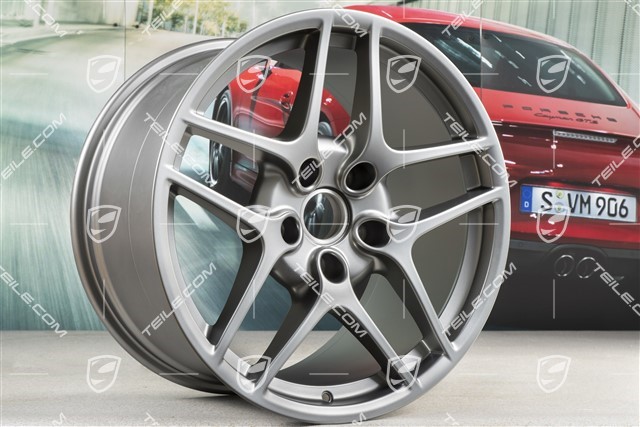 19" Komplet felg Carrera S II (Facelift), 8J x 19 ET57 + 11J x 19 ET51, Platinum półmat