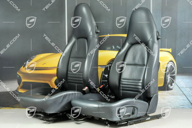 Seats, manual adjustable, heating, leather/leatherette, Metropole blue, set (L+R)