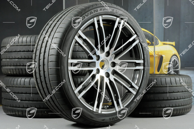 21-inch summer wheels set Turbo III, rims 10J x 21 ET50 + Yokohama summer tyres 295/35 R21, with TPMS