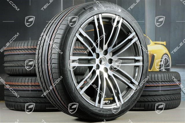 21-inch Turbo III summer wheels set, rims 9J x 21 ET26 + 10J x 21 ET19, Continental summer tyres 265/40 R 21 + 295/35 R 21, with TPMS