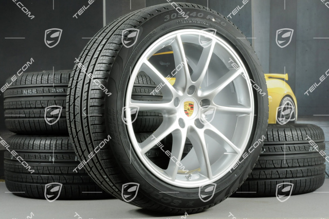 20" Ganzjahresräder Satz, Cayenne Design , Felgen 9J x 20 ET50 + 10,5J x 20 ET64 + Ganzjahresreifen/All-Season-Reifen Pirelli Scorpion 275/45R20, 305/40R20, mit RDK-Sensoren