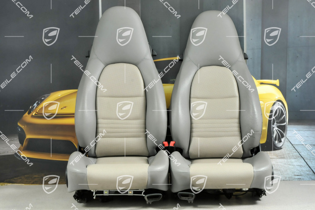 Seats, manual adjustable, Leatherette, Graphite grey, set (L+R)