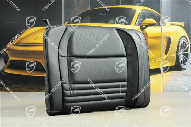 Back seat backrest, leather black, leather damaged, R Back seat backrest, leather black, leather damaged, R