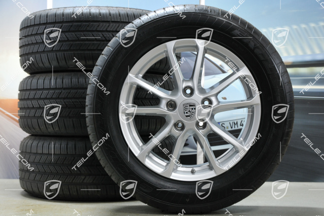 18" all-season wheel set, Cayenne facelift 2014-> rims 8J x 18 ET53 + GoodYear Eagle LS2 all-season tyres 255/55 R18, TPMS