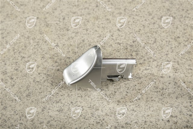 Seat tilting handle / control button, Galvano silver, L