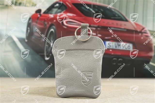 Key Case / Key pouch, Classic grey, leather, Porsche 911 70's to 90's