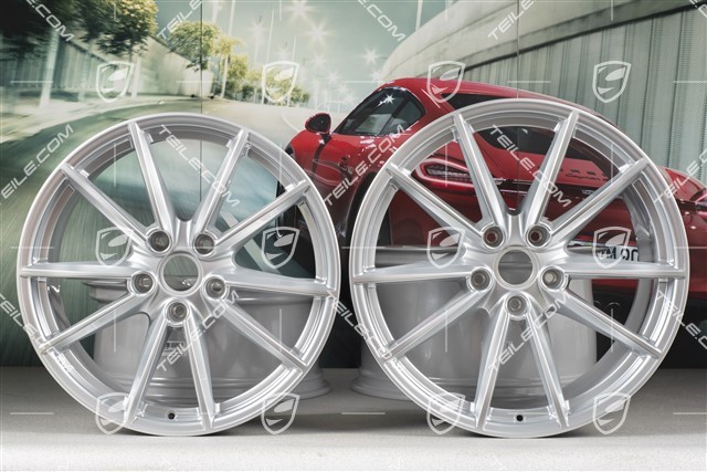 20+21-inch wheel rim set Carrera S, rims: front 8,5J x 20 ET53 + rear 11,5J x 21 ET67, Brilliant Chrome finish