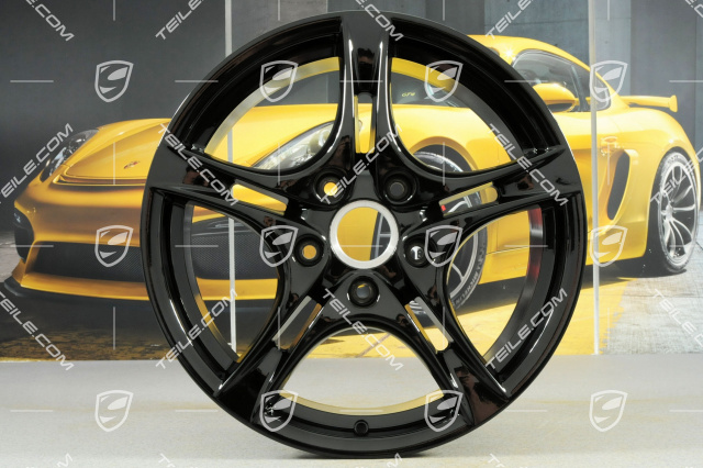 18-inch Cayman S II wheel set (Facelift), 8J x 18 ET57 + 9J x 18 ET43, black high gloss