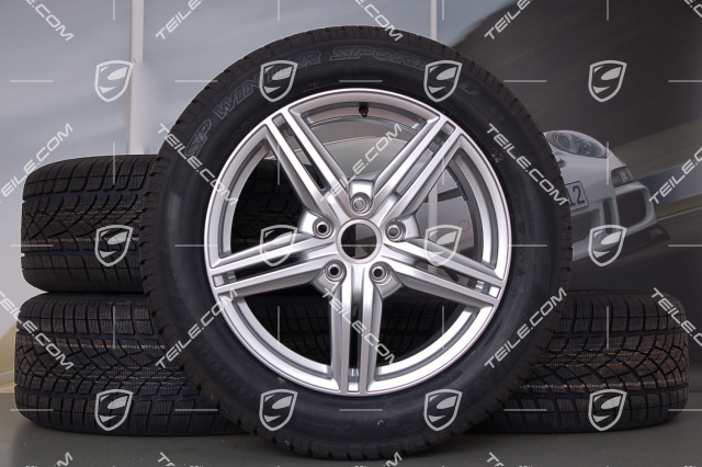 19-inch Cayenne Design II winter wheel set, 4 wheels 8,5 J x 19 ET 59 + 4 winter tires Dunlop 265/50 R 19 110V XL M+S, without TPMS