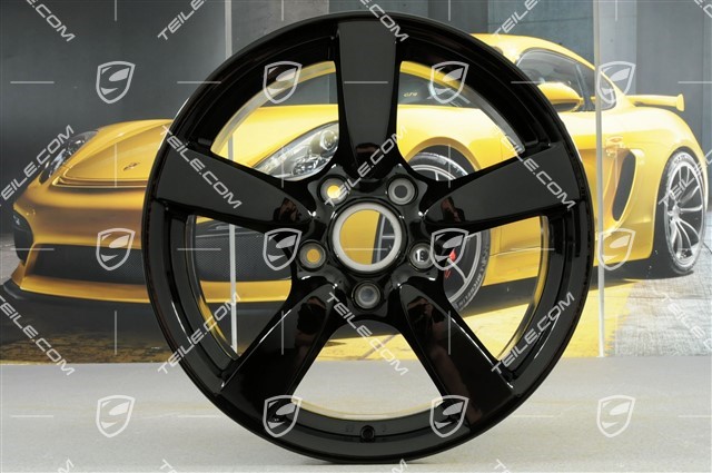 18-inch Cayman S wheel set, 8J x 18 x ET57 + 9J x 18 x ET43, black high gloss