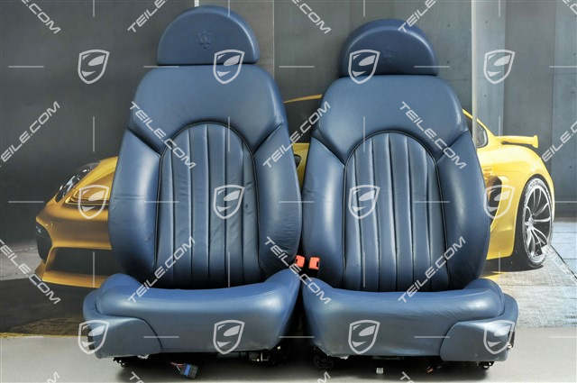 3200GT Seats, el. adjustable, leather, Navy blue, set (L+R)