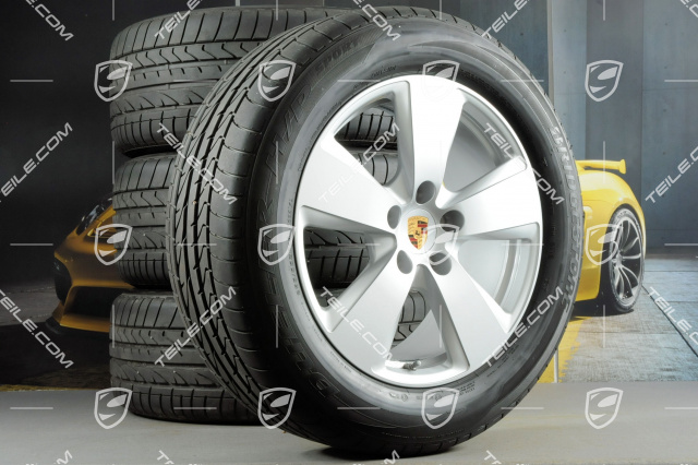 19" koła letnie Cayenne, komplet, felgi 8,5J x 19 ET47 + 9,5J x 19 ET54 + opony letnie 255/55 R19 + 275/50 R19, z czujnikami ciśnienia