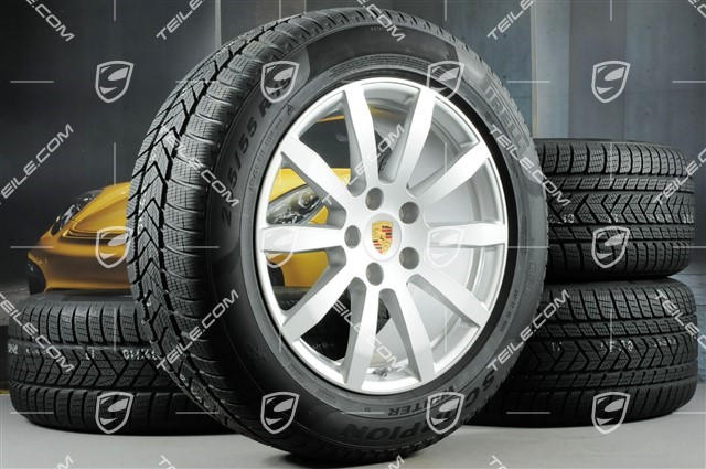 19-inch Cayenne S winter wheel set, rims 8,5J x 19 ET47 + 9,5J x 19 ET54 + NEW Pirelli winter tyres 255/55 R19 + 275/50 R19, with TPMS