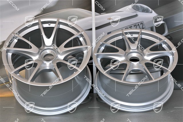 19" Komplet felg GT3 II RS 4.0 / GT2 RS, srebrne, przód  9J x 19 ET47+ tył 12J x 19 ET48