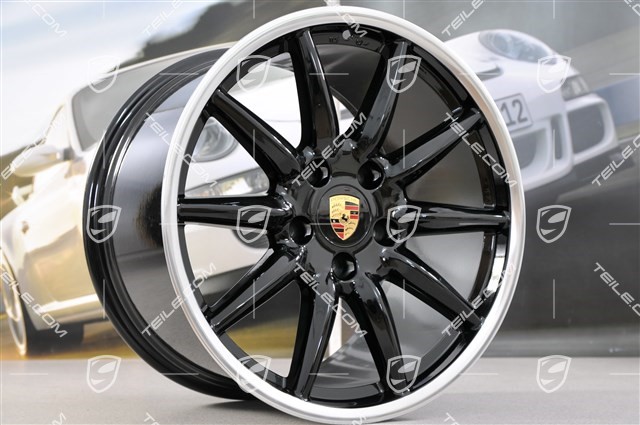 19-inch Carrera Sport wheel set, 8,5J x 19 ET55 + 11,5J x 19 ET67, high gloss black
