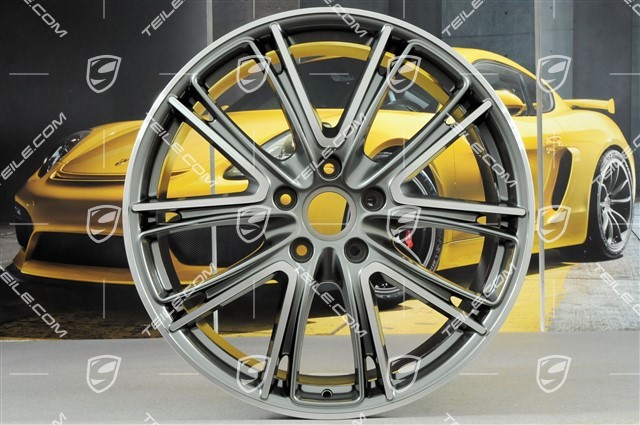 21-inch wheel rim set Panamera Exclusive, 9,5J x 21 ET71 + 11,5J x 21 ET69, Platinum Silver Metallic