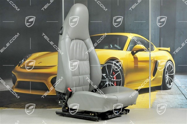 Seat, el adjustable, heating, leather, Graphite grey, Draped, L