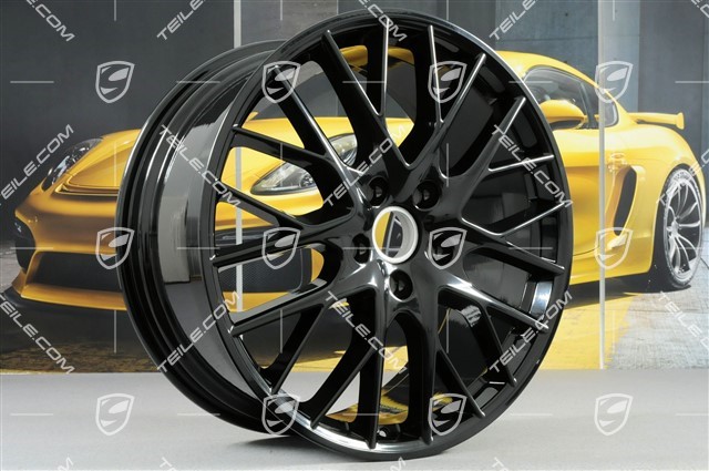 21-inch wheel rim set Panamera Sport Design, 9,5J x 21 ET71 + 10,5J x 21 ET71, black high gloss