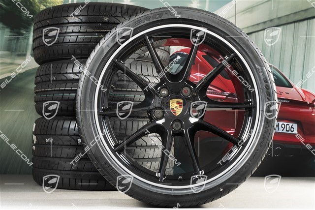 20-inch Carrera S III summer wheel set, 8,5J x 20 ET51 + 11J x 20 ET52 + tyres 245/35 ZR20 + 305/30 ZR20, without TPMS, black high gloss