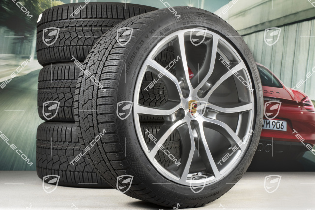 21-inch Cayenne Exclusive Design winter wheel set, rims 9,5J x 21 ET46 + 11,0J x 21 ET58 + NEW Continental winter tyres 275/40 R21 + 305/35 R21, with TPMS