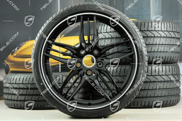 20-inch SportDesign summer wheel set, Black - exlusive 911  8,5J x 20 ET51 + 11J x 20 ET70, tyres 245/35 ZR20 + 295/30 ZR20, with TPM