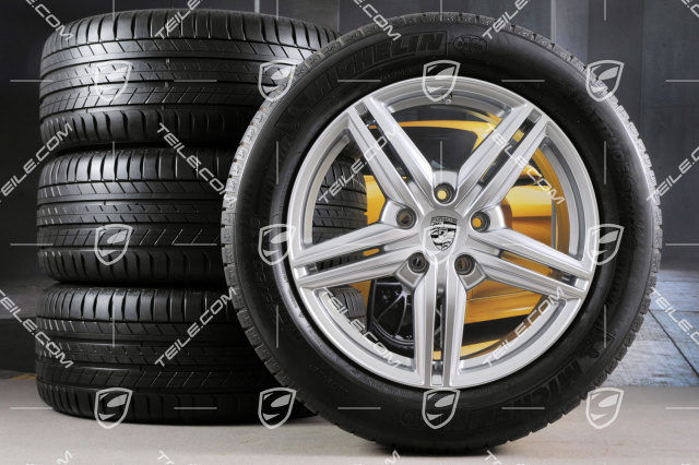 19-inch Cayenne Design II summer wheel set, 4x wheel 8,5 J x 19 ET 59 + 4x tyres 265/50 R 19 110Y XL, with TPMS