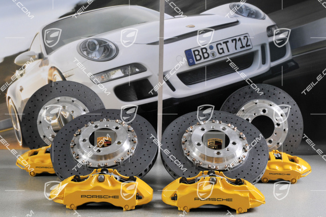 PCCB Ceramic brake retrofit kit, Turbo, incl. 380mm front brake discs + 350mm rear brake discs