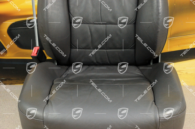 Seat, el. adjustable, heating, leather, Space grey, draped, L