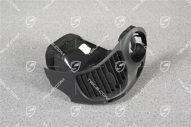 Dashboard side vent / defroster trim / grille, Black-Grey, L
