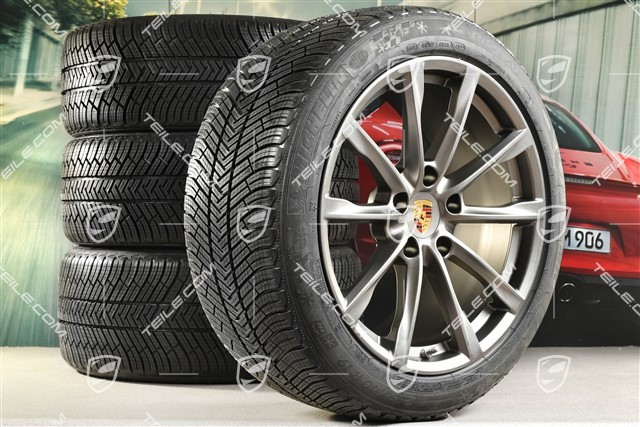 19-inch Boxster S winter wheels set, rims 8J x 19 ET57 + 10J x 19 ET45, Michelin Pilot Alpin 4 winter tires 235/40 R19 +265/40 R19, Platinum satin mat