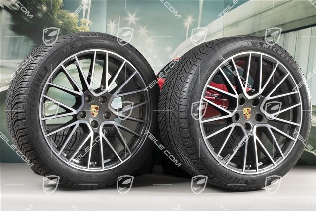 21-inch Cayenne COUPÉ RS Spyder winter wheel set, rims 9,5J x 21 ET46 + 11,0J x 21 ET49 + Michelin Pilot Alpin 5 275/40 R21 + 305/35 R21, with TPMS